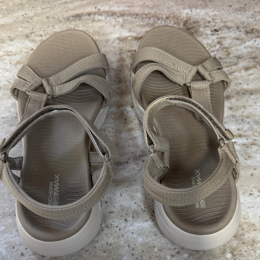 Skechers Neutral Taupe Open-Toe Comfort Sandals